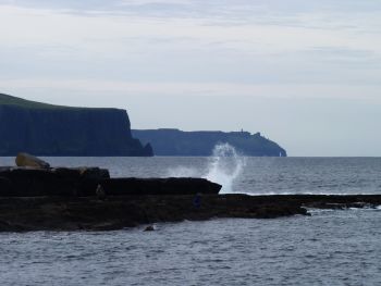 The Moher Cliffs seen from the sea, County Clare, Ireland