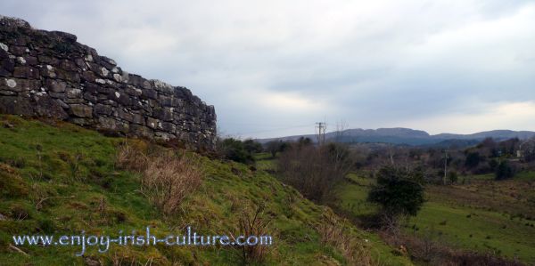 Cashelore stone fort, County Leitrim, Ireland offering beautiful views of the Ox Mountains.