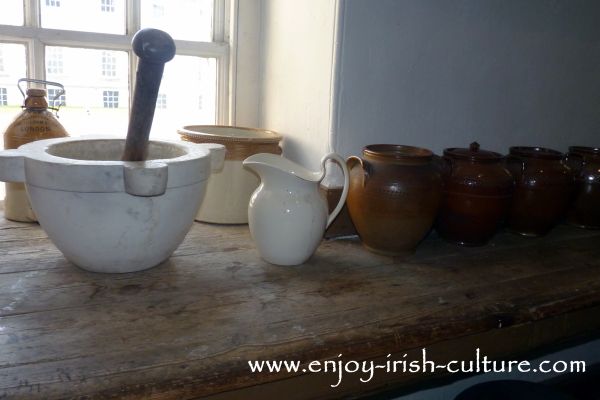 Kitchen implements at Strokestown Park House, County Roscommon, Ireland.