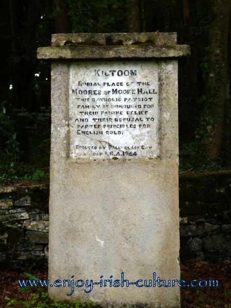 Memorial to the Moore family at Moore Hall, County Mayo, Ireland.