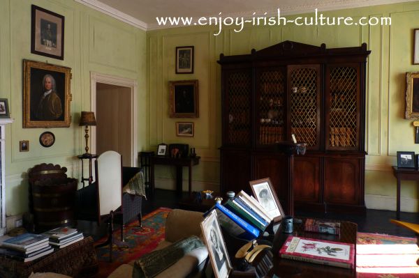 Interiors of the drawing room at Strokestown Park House,  County Roscommon, Ireland.