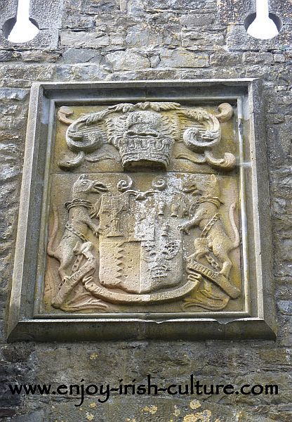 Butler Coat of Arms above the gate of Cahir Castle, County Tipperary, Ireland.