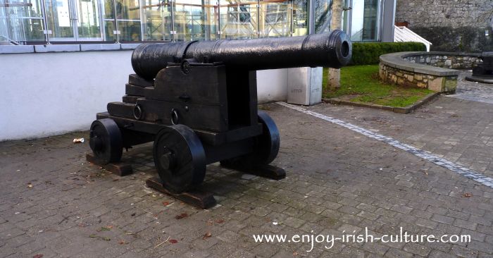 A cannon at Limerick Castle, Limerick, Ireland.