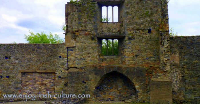 Ruin of the medieval part of the Ormond Castle at Carrick on Suir, Tipperary, Ireland.