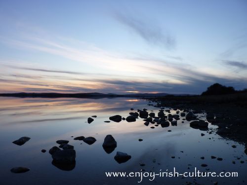 Lough Corrib that spans counties Galway and Mayo, seen here at Annaghdown.