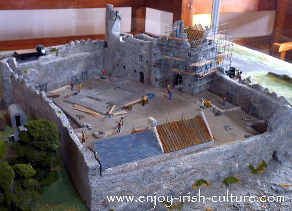 A model of the castle on exhibition at Parke's Castle, County Leitrim, Ireland.