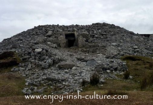 Cairn with collapsed top at Carrokeel, County Sligo, Ireland.