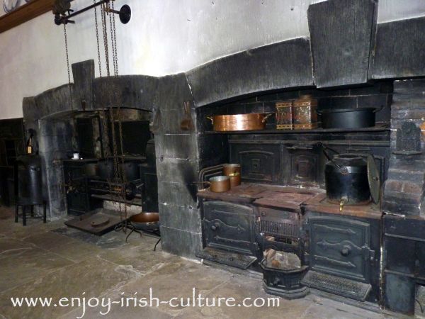Victorian kitchen with ovens.