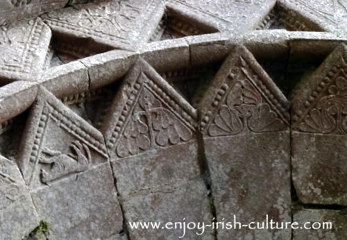 The Vikings in Ireland brought new art motives such as animals, seen here at Annaghdown Cathedral, County Galway.