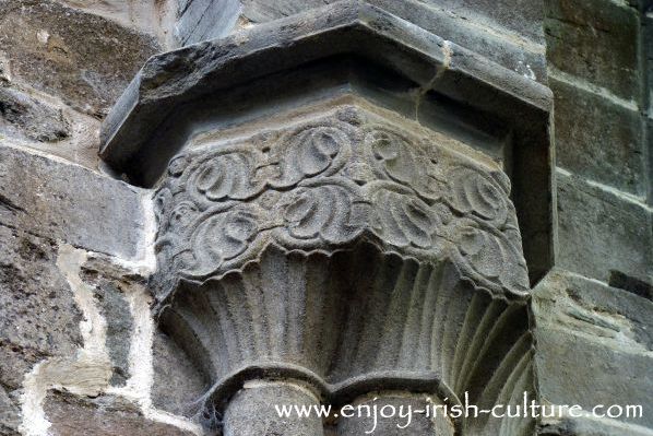 Abbey at Boyle, County Roscommon, Ireland, decorative stone carvings.