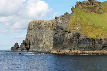 The Moher Cliffs seen from the sea, County Clare, Ireland.