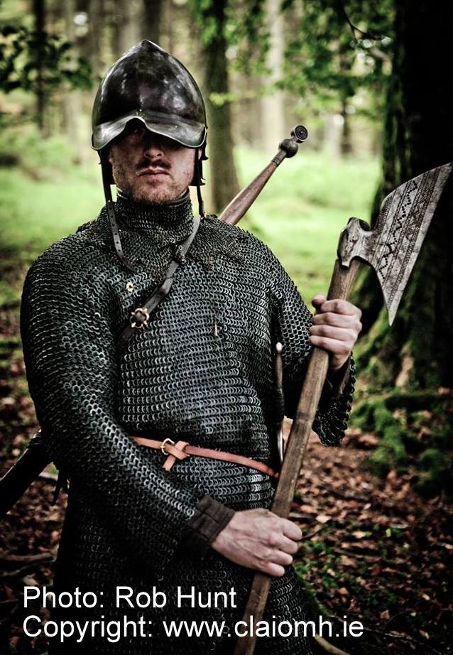 Galloglaigh warrior of medieval Ireland  with a sparth axe.