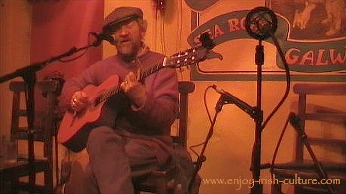 Irish song performmer Ger Carthy at the Crane Bar, Galway, Ireland.