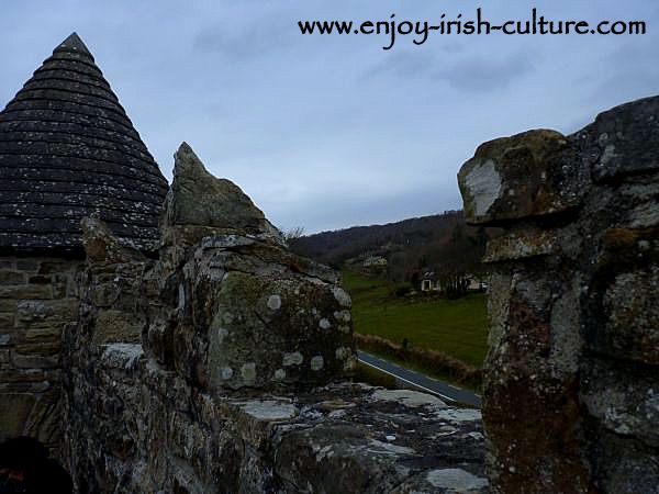 The battlements on top of the bawn wall at Parke's Castle County Leitrim, Ireland.