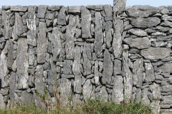 Aran Islands, Inishmaan, one of the many high stone walls on this rocky island.