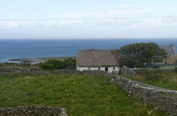 Aran Islands, Inis Mór, old style traditional thatched cottage, still inhabited in 2012!