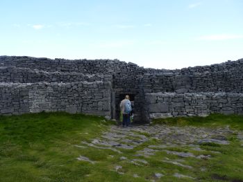 Entrance to Dun Aengus Fort on Inishmore, County Galway, Ireland.