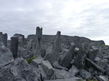 Chevaux de frises at Dun Aengus Fort on Inishmore, County Galway, Ireland.