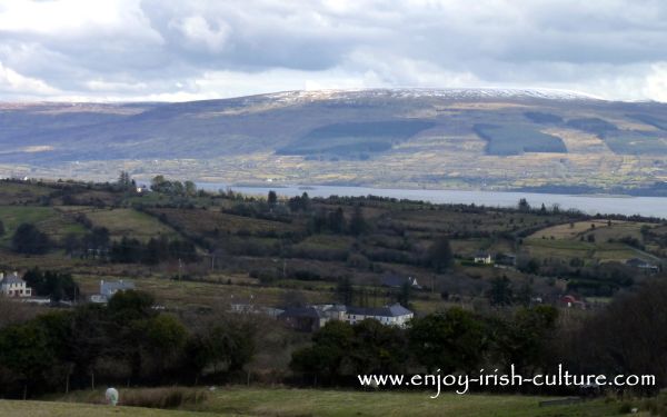 The view over the valley towards Cavan from Arigna Mines, County Roscommon, Ireland.