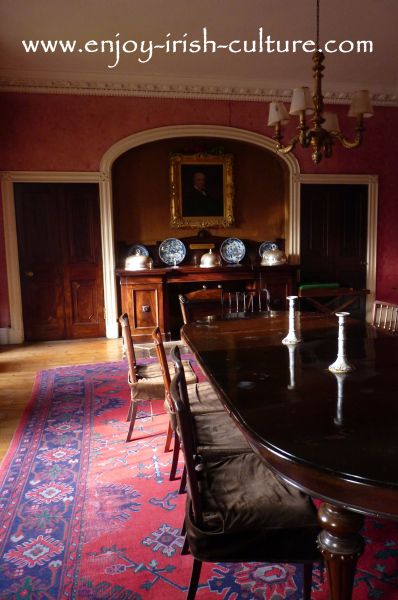 The dining room at Strokestown Park House, County Roscommon, Ireland.
