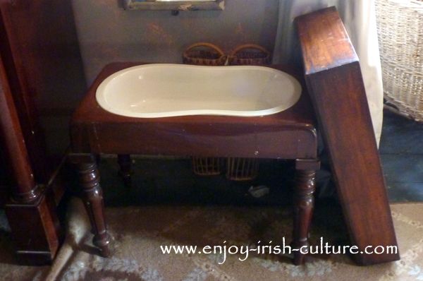 A Victorian bidet at Strokestown Park House, County Roscommon, Ireland.