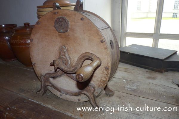 Small butter churn at Strokestown Park House, County Roscommon, Ireland.