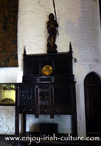 Precious medieval furniture from the Hunt collection seen at Bunratty Castle,  County Clare, Ireland.