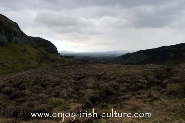 The valley below the Carrowkeel complex of megalithic tombs in County Sligo, Ireland.