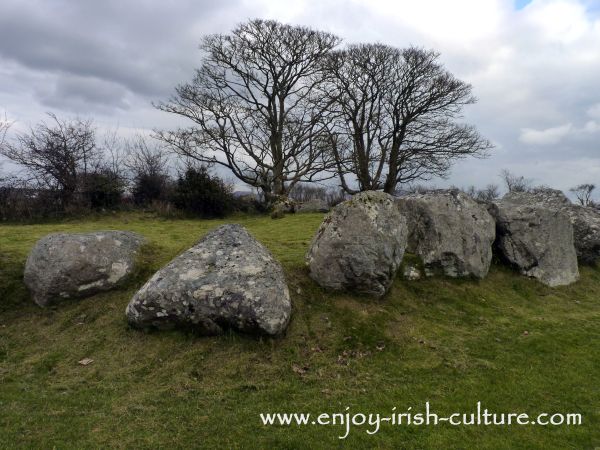 Stone circle at Carrowmore in County Sligo, Ireland, one of ancient Ireland's premiere sites.