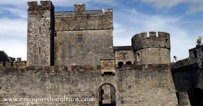 Inside the curatin wall of Cahir Castle, County Tipperary, Ireland.