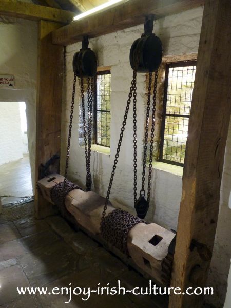 Portcullis mechanism at Cahir Castle, County Tipperary, Ireland.