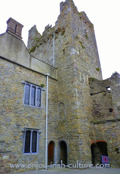 Medieval tower at the Ormond Castle at Carrick on Suir, Tipperary, Ireland.