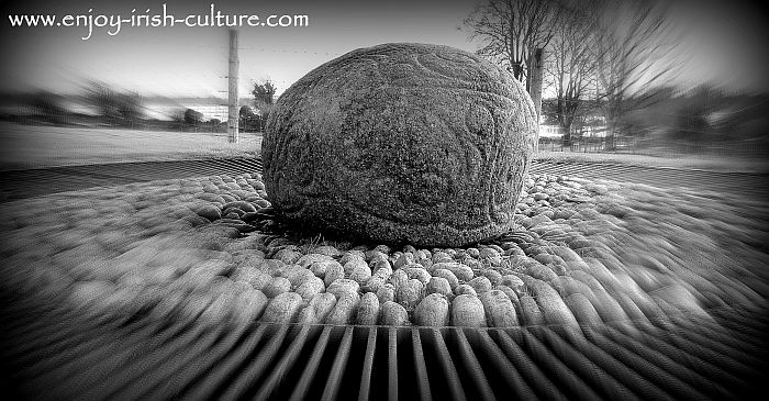 The ancient Celtic Castlestrange Stone at Athleague, County Roscommon, Ireland.