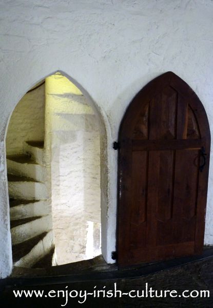 Defended stairway at Cahir Castle, County Tipperary, Ireland.