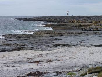 Inisheer lighthouse, Aran Islands, County Galway, Ireland.