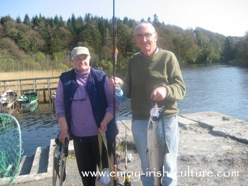 Salmon caught off the shore in County Mayo, Ireland.