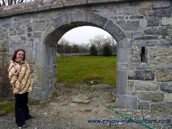 Irish castle, Annaghdown, County Galway, bawn gate.