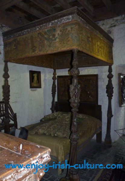 The priest's bedroom at Bunratty Castle, County Clare, Ireland.
