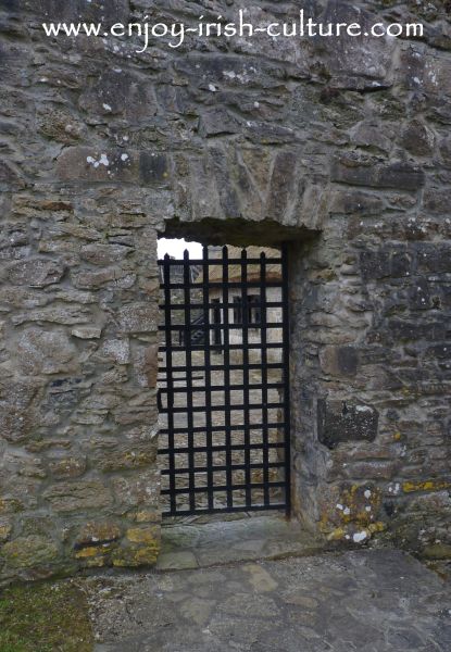 The back gate in the bawn wall at Parke's Castle, County Leitrim, Ireland.