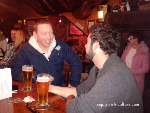 Irish customs, having a pint and a chat, that's the spirit!