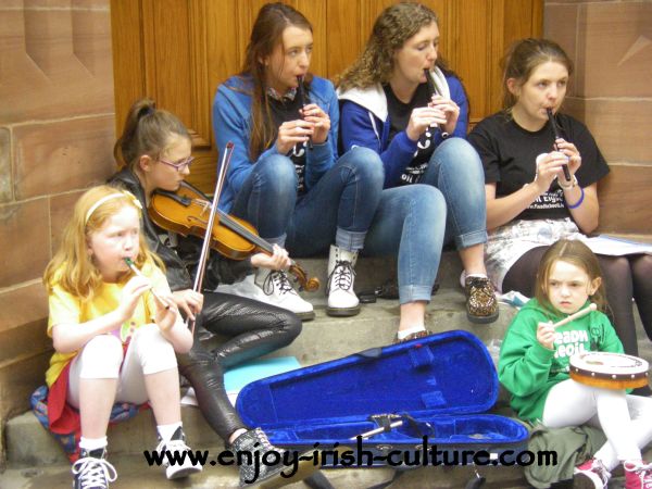 Irish  Music session in the streets of Derry during Derry Feadh 2013