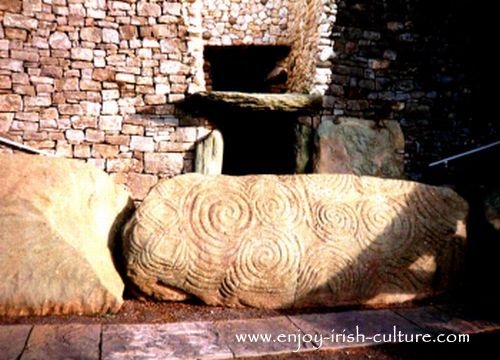 Entrance into ancient Ireland's Newgrange tomb in County Meath, Ireland.