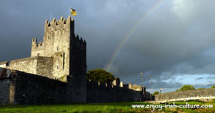 Norman Ireland at Fethard County Tipperary- town wall with tower house