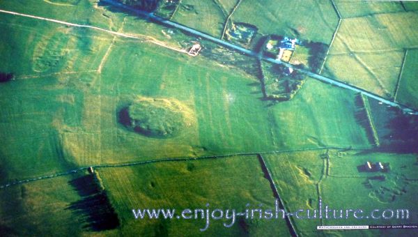Ancient Ireland's Royal site at Rathcroghan, County Roscommon, Ireland, seen from the air.