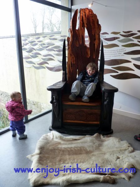 Artists' impression of an ancient Irish royal throne at the visitor centre.