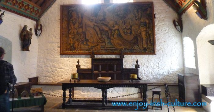 The Cashel Rock- Hall of the Vicar's Choral with medieval tapestries and furniture.