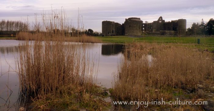 The castle at Roscommon town, Ireland, seen from the town park.
