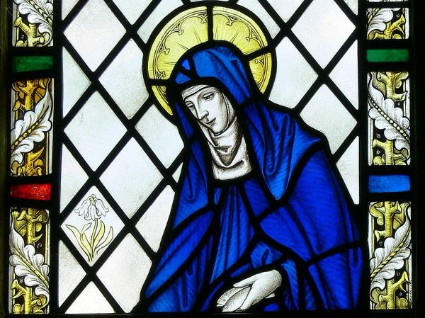 Stain glass window at St. Bridget church Killester