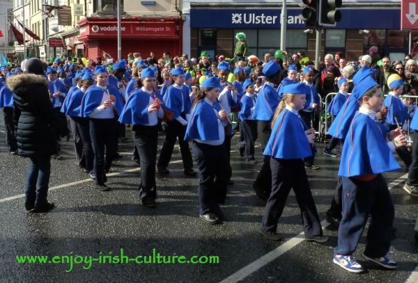 Paddy's Day in Galway, Ireland-kids playing tin whistle